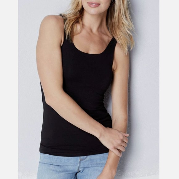 J.JILL BLACK PERFECT SHELF-BRA TANK TOP - Picture 1 of 2